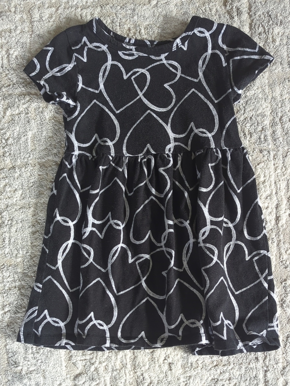 jumping beans Black Dress with White Heart Print Size 3T